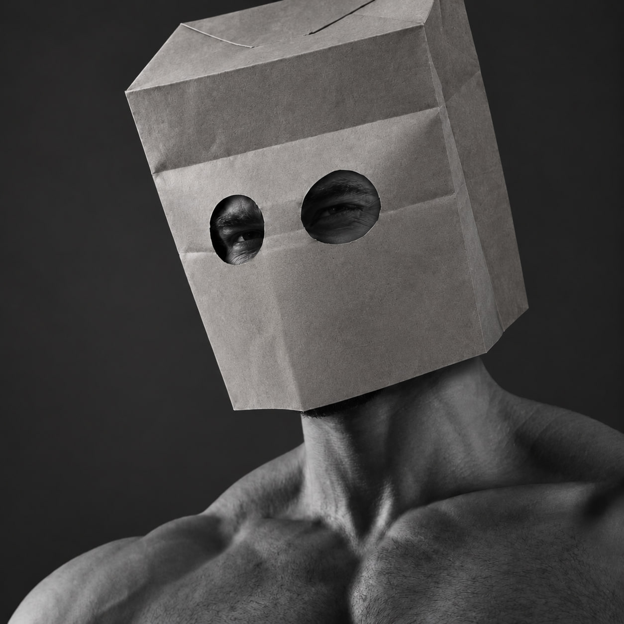 Anonymous Chad wearing his paper anonymity